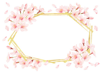 Fototapeta na wymiar 美しい桜のイラストのフレーム