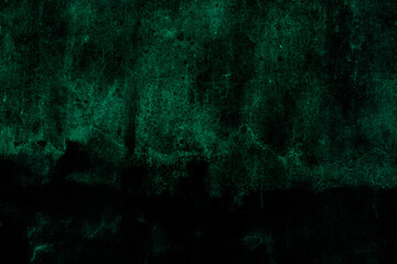 Dark green grunge texture surface of old abandoned concrete plaster wall for background