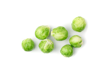 Brussels Sprouts Isolated, Brassica Oleracea Cabbage