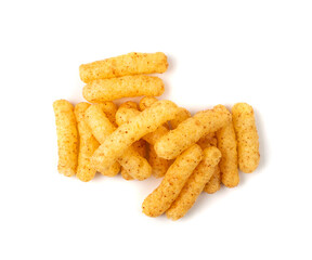 Corn Balls Isolated, Puffs with Spices