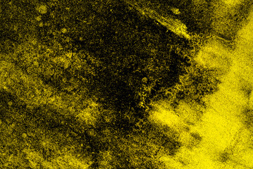 Rustic rough grunge texture background of yellow color concrete plaster wall surface