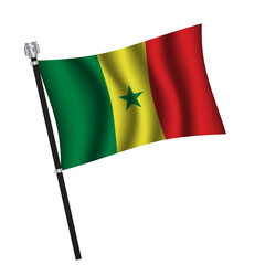 Fototapeta premium Senegal flag background with cloth texture. Senegal Flag vector illustration eps10.