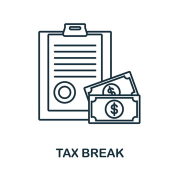 Tax Break Icon. Line Element From Crisis Collection. Linear Tax Break Icon Sign For Web Design, Infographics And More.