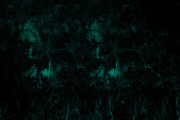 Abstract dark cyan color old cement plaster wall with crack and grunge texture for background