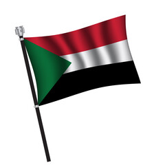 Sudan flag background with cloth texture. Sudan Flag vector illustration eps10.