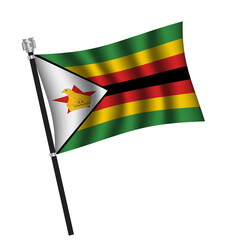 Zimbabwe flag background with cloth texture. Zimbabwe Flag vector illustration eps10.