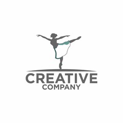 Dance club logo. Ballet dance pose logo, creative design , dance icon