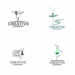 Dance club logo. Ballet dance pose logo, creative design , dance icon