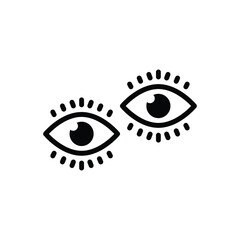 Black solid icon for eyes