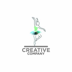 Dance club logo. Ballet dance pose logo, creative design , dance icon