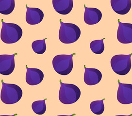 seamless pattern with figs on a delicate background, vector illustration