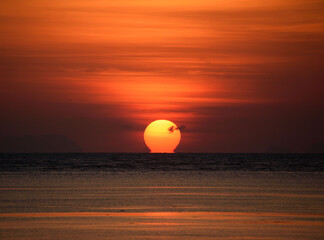 Omega sunrise in the sea at Phuket city
