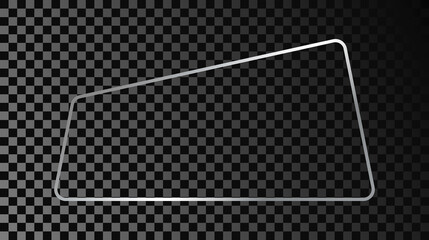 Silver glowing trapezoid shape frame