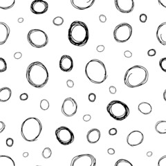 Seamless pattern with sketch circles shape