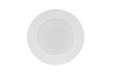 White plate isolated on white background. Kitchen dishes for food, kitchen, porcelain dishware....