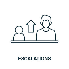 Escalations icon. Line element from customer relationship collection. Linear Escalations icon sign for web design, infographics and more.
