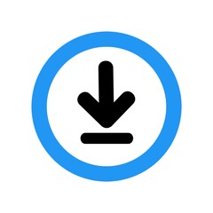 Download arrow icon rounded in blue circle