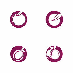 Obraz premium Plum logo vector icon design template
