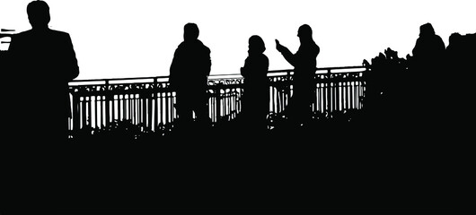 graphic silhouette of a group of people