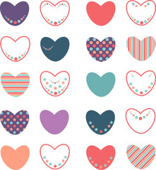 set of tender hearts icons love