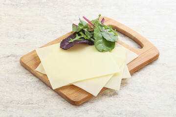 Sliced goat cheese for breakfast