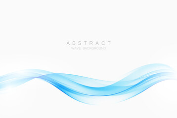 Abstract blue wave background. Transparent blue lines. - obrazy, fototapety, plakaty