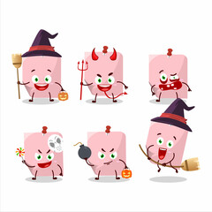 Fototapeta premium Halloween expression emoticons with cartoon character of pink sticky note