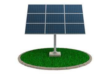 Solar panel for electricity as green technology. 3d render.