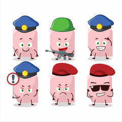 A dedicated Police officer of pink sticky note mascot design style