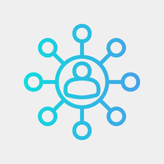 Social network icon in gradient style about social media, use for website mobile app presentation