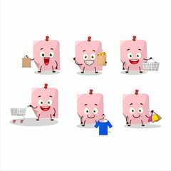 Obraz premium A Rich pink sticky note mascot design style going shopping