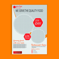 Restaurant flyer design template cafe, cooking fast food, ,Soda etc . Vector illustration for banner, poster, flyer, cover, menu, brochure.