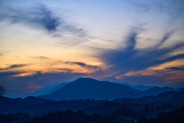 sunset in the mountains