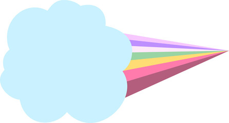 雲と遠近感のある七色の虹のイラスト 同性愛 ファンタジー