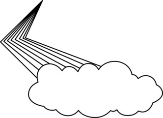 雲と遠近感のある七色の虹のイラスト 同性愛 ファンタジー