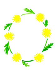 水彩たんぽぽフレームベクター版