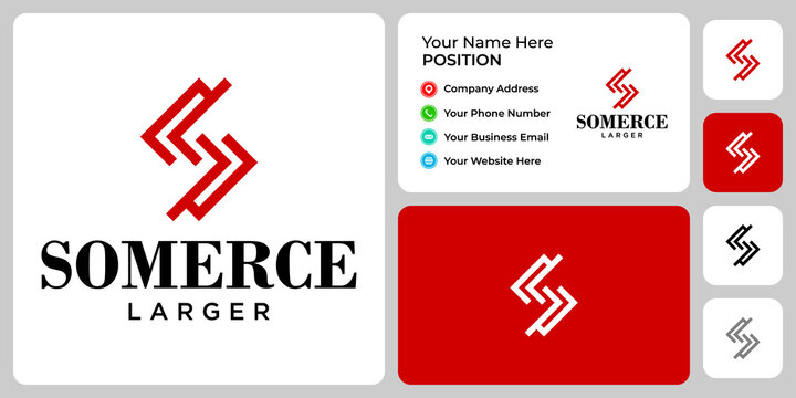 Letter S L monogram industry logo design with business card template.