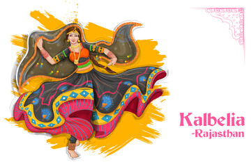woman performing Kalbelia dance traditional folk dance of Rajasthan, India - 479723317