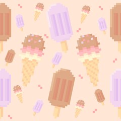 Illustration vector graphic of seamless ice cream pattern