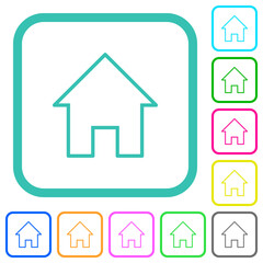 Home outline vivid colored flat icons