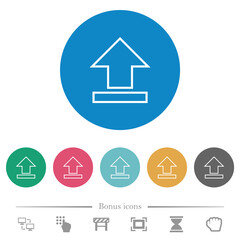Upload outline flat round icons