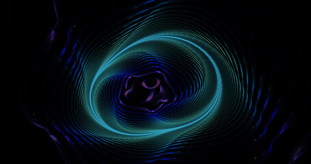 Fototapeta premium Abstract colorful glowing cyan and blue shapes form spiral. Fantasy fractal texture. Festive wallpaper. Computer creativity. 3D rendering.
