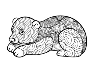 Bear mandala coloring page for adults