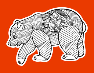 Bear mandala coloring page for adults