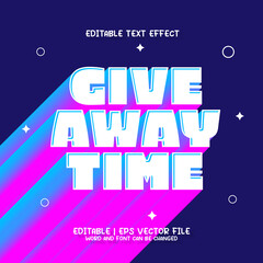 Obraz premium Editable text effect - Giveaway Feed Post in 90s vibrant colors