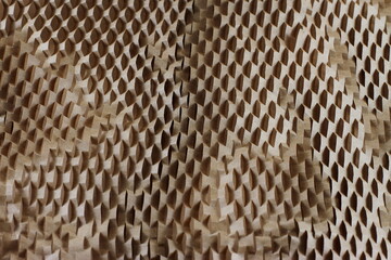 Honeycomb cells of cardboard background, recycling paper