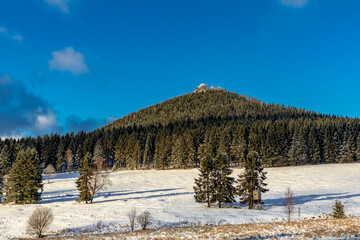 Obraz na płótnie Canvas Winterspaziergang im Winterwunderland Thüringer Wald bei Steinbach-Hallenberg - Deutschland