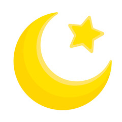 Star and crescent vector illustration. Childrens sleepy illustration. Symbol of night, sleep, and falling asleep