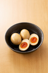 半熟卵　煮卵　味付け卵　卵　ゆで卵　おつまみ　トッピング　卵料理