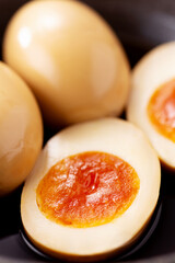 半熟卵　煮卵　味付け卵　卵　ゆで卵　おつまみ　トッピング　卵料理